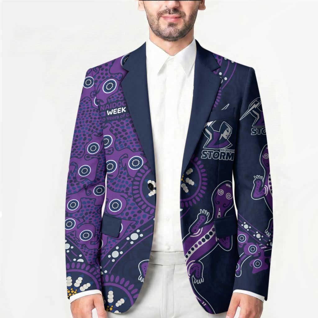 Melbourne Storm NAIDOC Week 2026 Blazer Aboriginal Lizard Dot Painting - 50 Years of Deadly