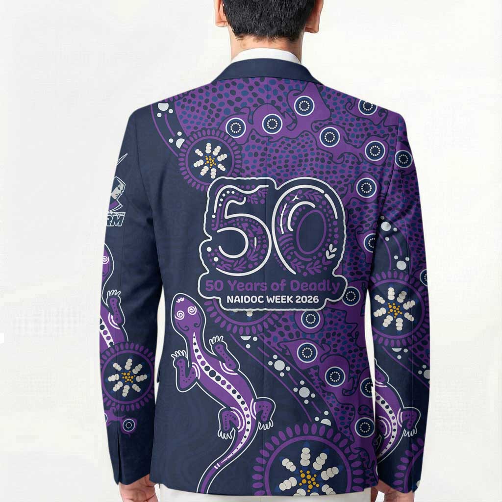 Melbourne Storm NAIDOC Week 2026 Blazer Aboriginal Lizard Dot Painting - 50 Years of Deadly