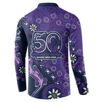 Melbourne Storm NAIDOC Week 2026 Button Sweatshirt Aboriginal Lizard Dot Painting - 50 Years of Deadly