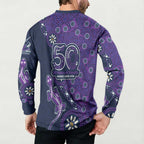 Melbourne Storm NAIDOC Week 2026 Button Sweatshirt Aboriginal Lizard Dot Painting - 50 Years of Deadly