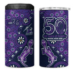 Melbourne Storm NAIDOC Week 2026 4 in 1 Can Cooler Tumbler Aboriginal Lizard Dot Painting - 50 Years of Deadly