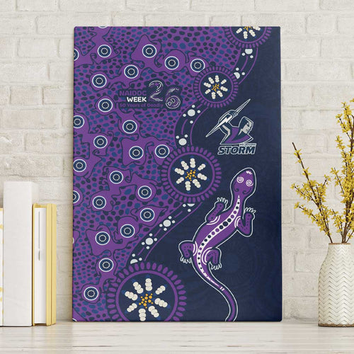 Melbourne Storm NAIDOC Week 2026 Canvas Wall Art Aboriginal Lizard Dot Painting - 50 Years of Deadly