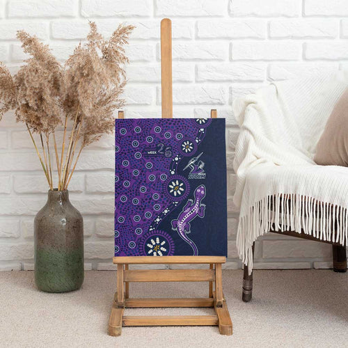 Melbourne Storm NAIDOC Week 2026 Canvas Wall Art Aboriginal Lizard Dot Painting - 50 Years of Deadly
