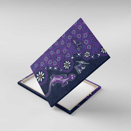 Melbourne Storm NAIDOC Week 2026 Canvas Wall Art Aboriginal Lizard Dot Painting - 50 Years of Deadly