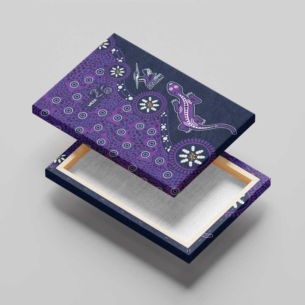 Melbourne Storm NAIDOC Week 2026 Canvas Wall Art Aboriginal Lizard Dot Painting - 50 Years of Deadly
