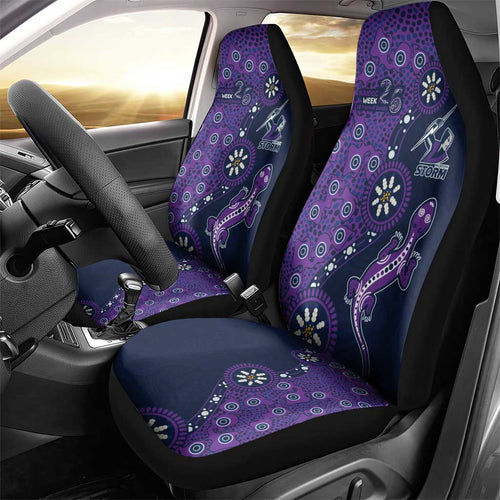Melbourne Storm NAIDOC Week 2026 Car Seat Cover Aboriginal Lizard Dot Painting - 50 Years of Deadly