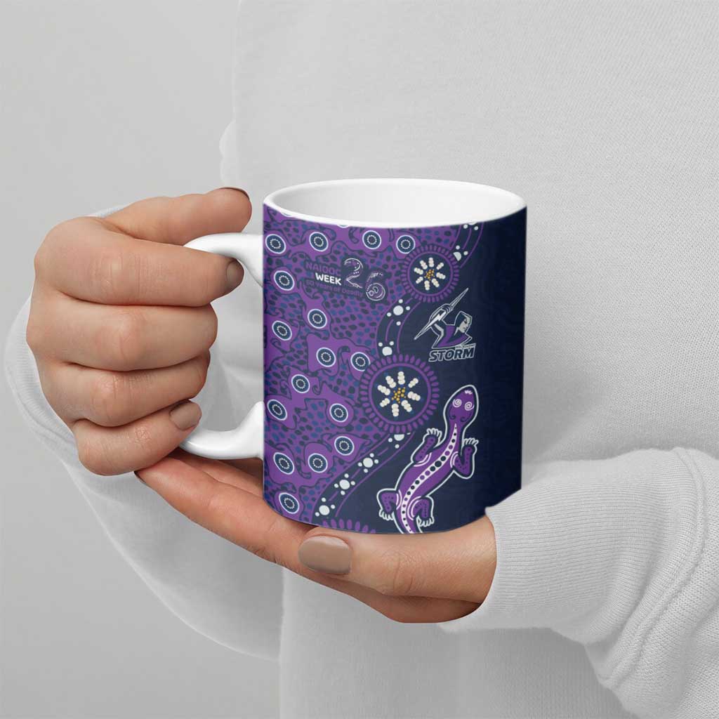 Melbourne Storm NAIDOC Week 2026 Ceramic Mug Aboriginal Lizard Dot Painting - 50 Years of Deadly