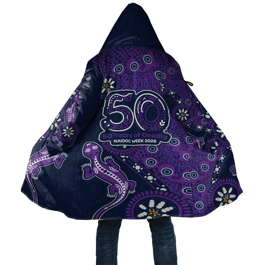 Melbourne Storm NAIDOC Week 2026 Cloak Aboriginal Lizard Dot Painting - 50 Years of Deadly