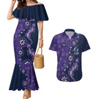 Melbourne Storm NAIDOC Week 2026 Couples Matching Mermaid Dress and Hawaiian Shirt Aboriginal Lizard Dot Painting - 50 Years of Deadly