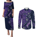 Melbourne Storm NAIDOC Week 2026 Couples Matching Puletasi and Long Sleeve Button Shirt Aboriginal Lizard Dot Painting - 50 Years of Deadly