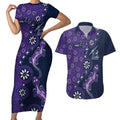 Melbourne Storm NAIDOC Week 2026 Couples Matching Short Sleeve Bodycon Dress and Hawaiian Shirt Aboriginal Lizard Dot Painting - 50 Years of Deadly