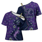 Melbourne Storm NAIDOC Week 2026 Cross Shoulder Shirt Aboriginal Lizard Dot Painting - 50 Years of Deadly