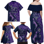 Melbourne Storm NAIDOC Week 2026 Family Matching Off Shoulder Maxi Dress and Hawaiian Shirt Aboriginal Lizard Dot Painting - 50 Years of Deadly