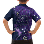 Melbourne Storm NAIDOC Week 2026 Family Matching Off Shoulder Short Dress and Hawaiian Shirt Aboriginal Lizard Dot Painting - 50 Years of Deadly