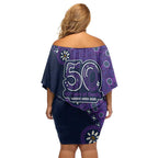 Melbourne Storm NAIDOC Week 2026 Family Matching Off Shoulder Short Dress and Hawaiian Shirt Aboriginal Lizard Dot Painting - 50 Years of Deadly