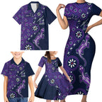 Melbourne Storm NAIDOC Week 2026 Family Matching Short Sleeve Bodycon Dress and Hawaiian Shirt Aboriginal Lizard Dot Painting - 50 Years of Deadly