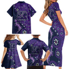 Melbourne Storm NAIDOC Week 2026 Family Matching Short Sleeve Bodycon Dress and Hawaiian Shirt Aboriginal Lizard Dot Painting - 50 Years of Deadly