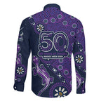 Melbourne Storm NAIDOC Week 2026 Family Matching Short Sleeve Bodycon Dress and Hawaiian Shirt Aboriginal Lizard Dot Painting - 50 Years of Deadly