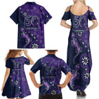 Melbourne Storm NAIDOC Week 2026 Family Matching Summer Maxi Dress and Hawaiian Shirt Aboriginal Lizard Dot Painting - 50 Years of Deadly