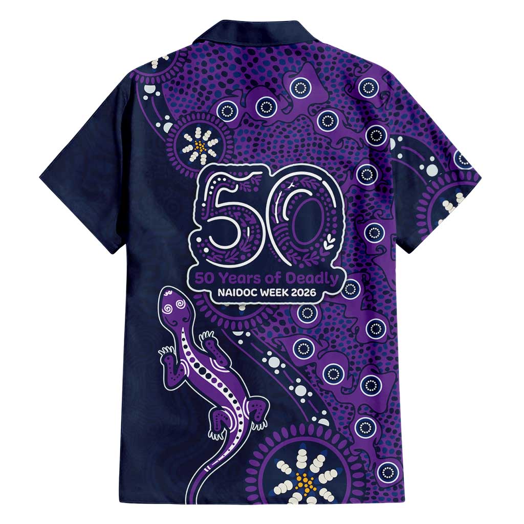Melbourne Storm NAIDOC Week 2026 Family Matching Tank Maxi Dress and Hawaiian Shirt Aboriginal Lizard Dot Painting - 50 Years of Deadly