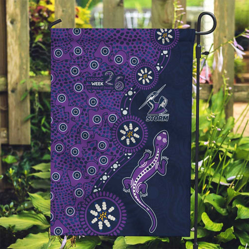 Melbourne Storm NAIDOC Week 2026 Garden Flag Aboriginal Lizard Dot Painting - 50 Years of Deadly