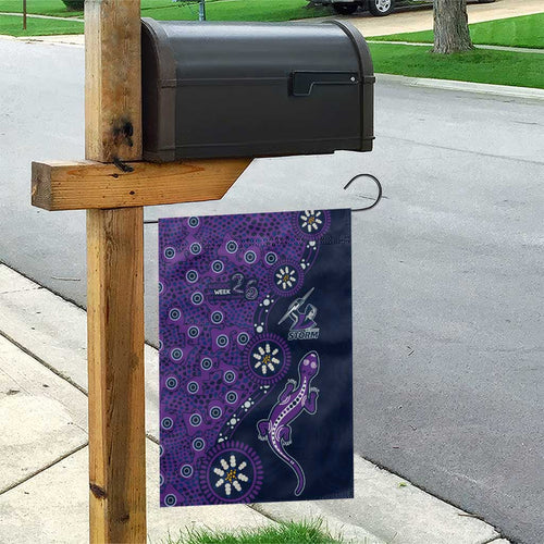 Melbourne Storm NAIDOC Week 2026 Garden Flag Aboriginal Lizard Dot Painting - 50 Years of Deadly