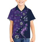 Melbourne Storm NAIDOC Week 2026 Kid Hawaiian Shirt Aboriginal Lizard Dot Painting - 50 Years of Deadly
