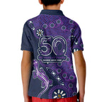 Melbourne Storm NAIDOC Week 2026 Kid Polo Shirt Aboriginal Lizard Dot Painting - 50 Years of Deadly