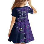 Melbourne Storm NAIDOC Week 2026 Kid Short Sleeve Dress Aboriginal Lizard Dot Painting - 50 Years of Deadly