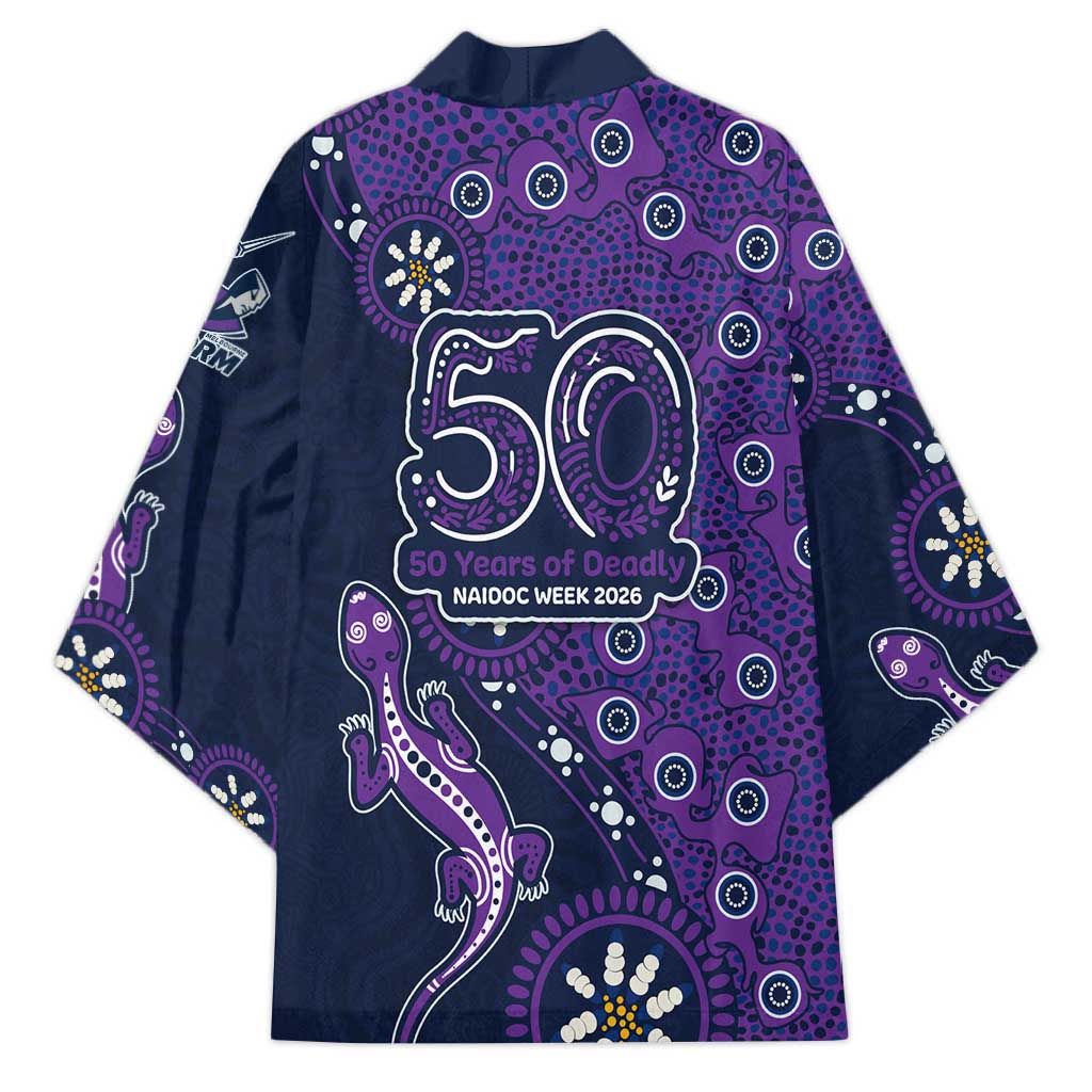 Melbourne Storm NAIDOC Week 2026 Kimono Aboriginal Lizard Dot Painting - 50 Years of Deadly