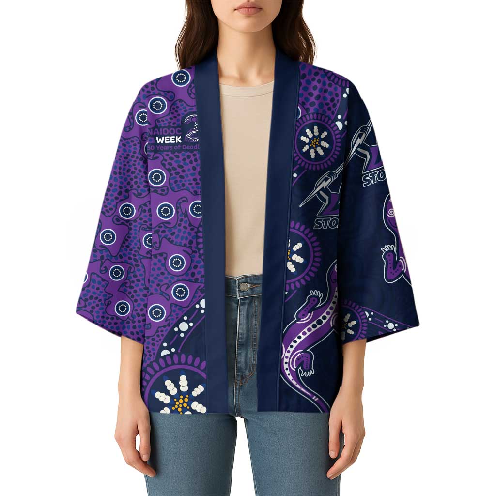 Melbourne Storm NAIDOC Week 2026 Kimono Aboriginal Lizard Dot Painting - 50 Years of Deadly