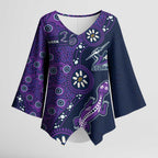 Melbourne Storm NAIDOC Week 2026 Kimono Sleeve Blouse Aboriginal Lizard Dot Painting - 50 Years of Deadly