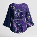 Melbourne Storm NAIDOC Week 2026 Kimono Sleeve Blouse Aboriginal Lizard Dot Painting - 50 Years of Deadly