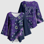 Melbourne Storm NAIDOC Week 2026 Kimono Sleeve Blouse Aboriginal Lizard Dot Painting - 50 Years of Deadly