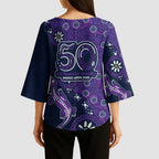 Melbourne Storm NAIDOC Week 2026 Kimono Sleeve Blouse Aboriginal Lizard Dot Painting - 50 Years of Deadly