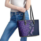 Melbourne Storm NAIDOC Week 2026 Leather Tote Bag Aboriginal Lizard Dot Painting - 50 Years of Deadly