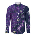 Melbourne Storm NAIDOC Week 2026 Long Sleeve Button Shirt Aboriginal Lizard Dot Painting - 50 Years of Deadly