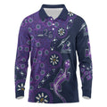 Melbourne Storm NAIDOC Week 2026 Long Sleeve Polo Shirt Aboriginal Lizard Dot Painting - 50 Years of Deadly