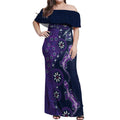 Melbourne Storm NAIDOC Week 2026 Off Shoulder Maxi Dress Aboriginal Lizard Dot Painting - 50 Years of Deadly