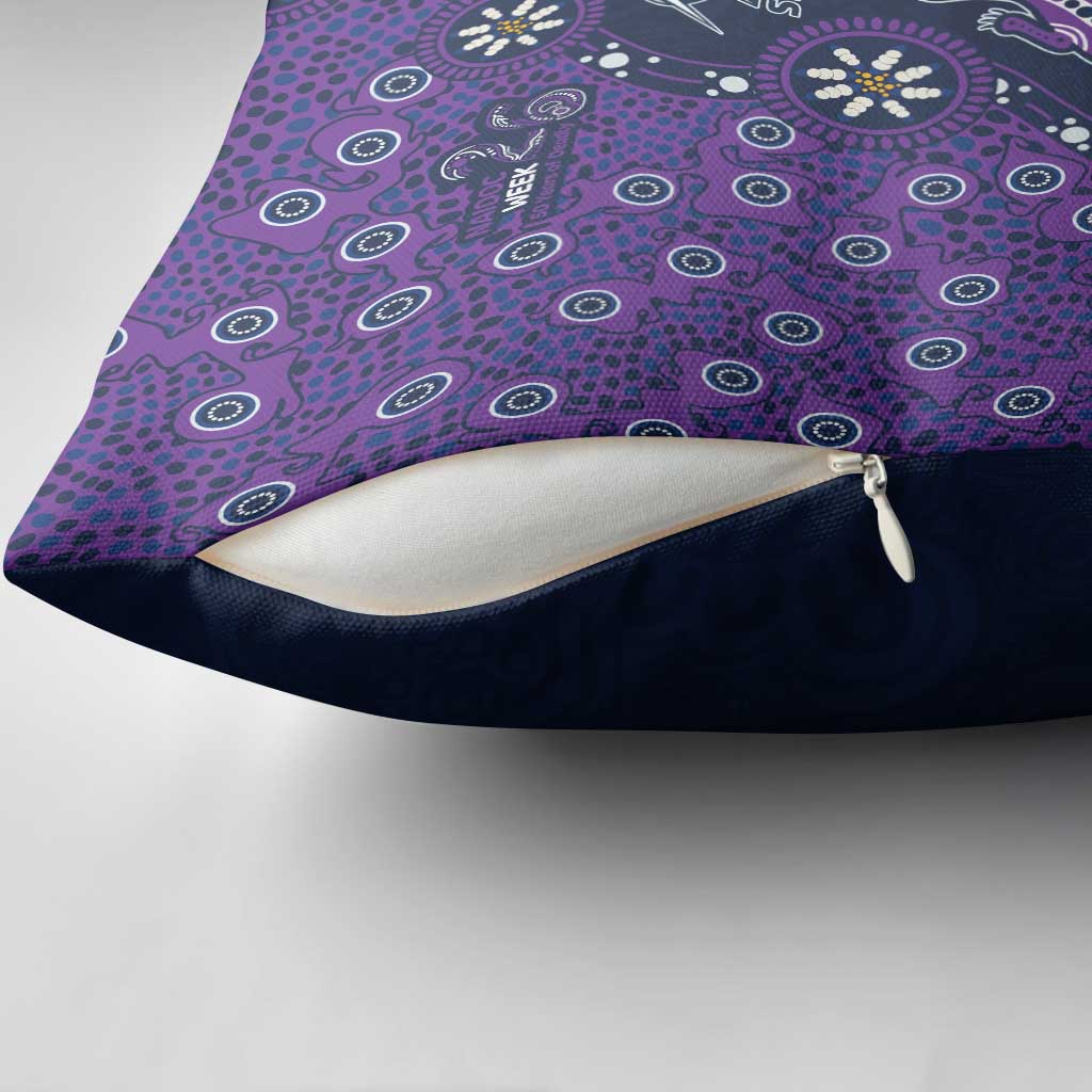 Melbourne Storm NAIDOC Week 2026 Pillow Cover Aboriginal Lizard Dot Painting - 50 Years of Deadly