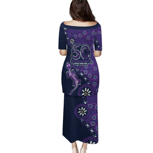 Melbourne Storm NAIDOC Week 2026 Puletasi Aboriginal Lizard Dot Painting - 50 Years of Deadly