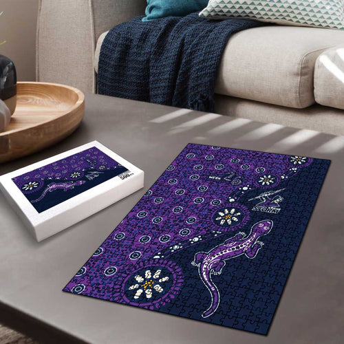 Melbourne Storm NAIDOC Week 2026 Puzzle Aboriginal Lizard Dot Painting - 50 Years of Deadly