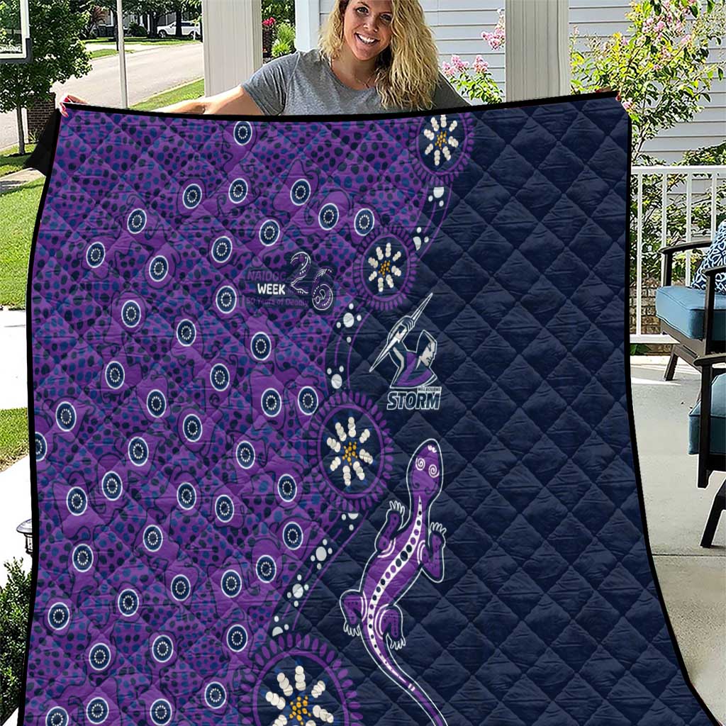 Melbourne Storm NAIDOC Week 2026 Quilt Aboriginal Lizard Dot Painting - 50 Years of Deadly