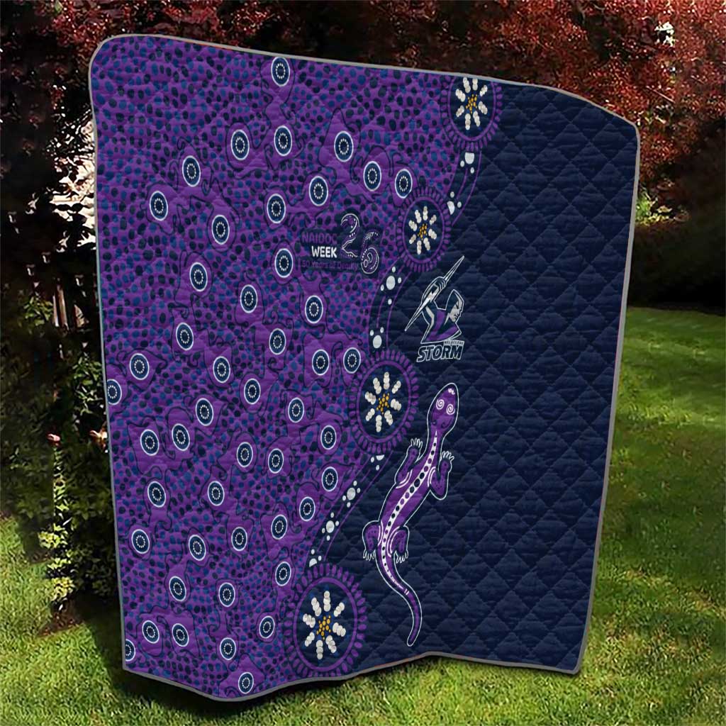 Melbourne Storm NAIDOC Week 2026 Quilt Aboriginal Lizard Dot Painting - 50 Years of Deadly