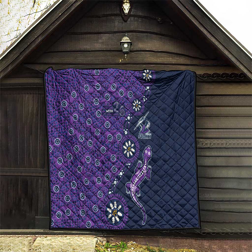 Melbourne Storm NAIDOC Week 2026 Quilt Aboriginal Lizard Dot Painting - 50 Years of Deadly