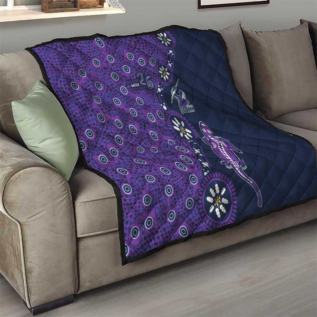 Melbourne Storm NAIDOC Week 2026 Quilt Aboriginal Lizard Dot Painting - 50 Years of Deadly