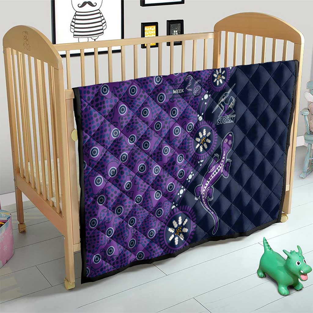 Melbourne Storm NAIDOC Week 2026 Quilt Aboriginal Lizard Dot Painting - 50 Years of Deadly