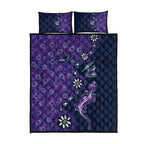 Melbourne Storm NAIDOC Week 2026 Quilt Bed Set Aboriginal Lizard Dot Painting - 50 Years of Deadly