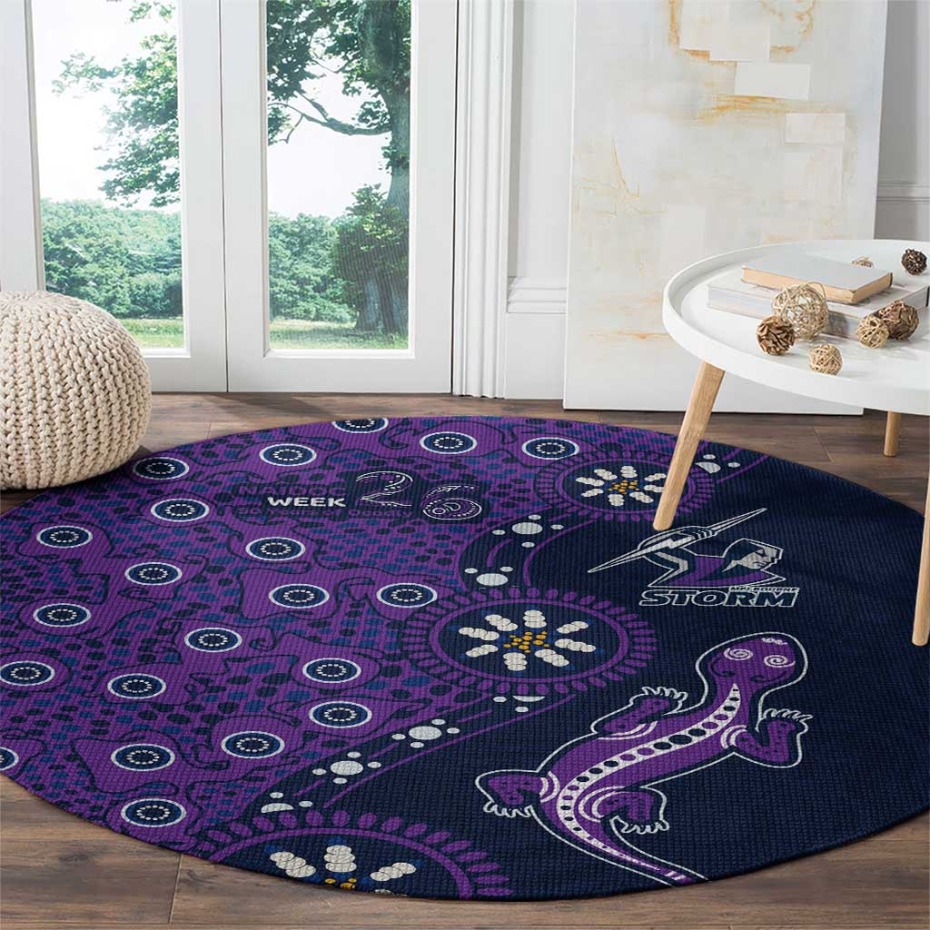 Melbourne Storm NAIDOC Week 2026 Round Carpet Aboriginal Lizard Dot Painting - 50 Years of Deadly