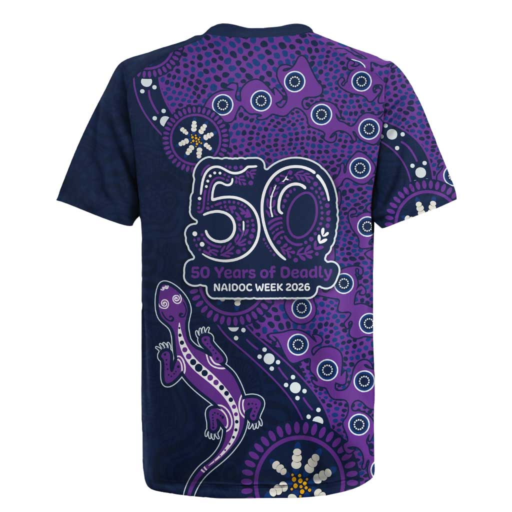 Melbourne Storm NAIDOC Week 2026 Rugby Jersey Aboriginal Lizard Dot Painting - 50 Years of Deadly